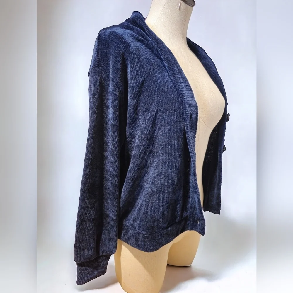 3rd + Malt Women's Button Sweater Blue Size M - Picture 2 of 5